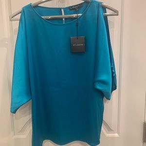 St. John silk dressy top size 8 peek shoulders